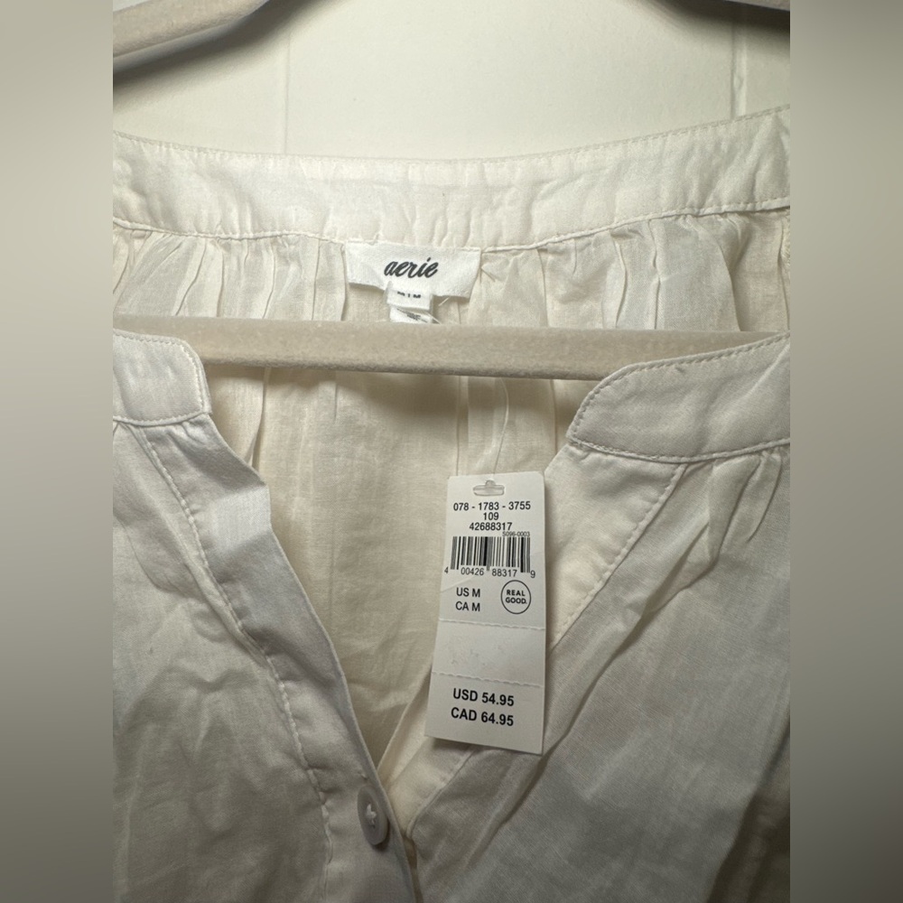 Aerie NWT crocheted white blouse size M - Picture 7 of 8